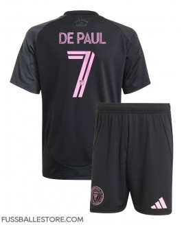Günstige Inter Miami Rodrigo De Paul #7 Auswärts Trikotsatzt Kinder 2025-26 Kurzarm (+ Kurze Hosen)